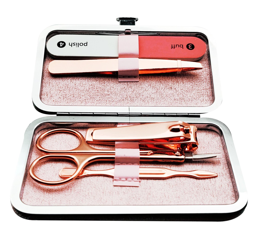 5 pc Stainless Steel Rose Gold Manicure Set (288 sets/ctn)