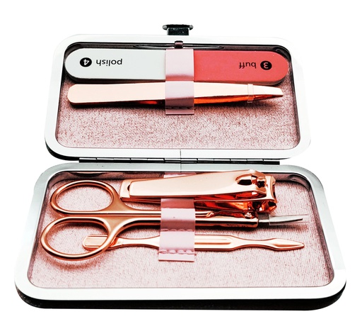 [BU308] Stainless Steel Rose Gold Manicure Set 5pc (288 sets/ctn)