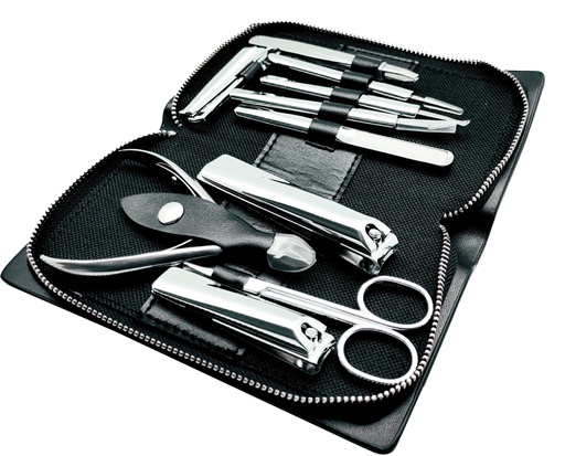 [BU310] 10 pc Stainless Steel Manicure Set with Case (90 sets/ctn)