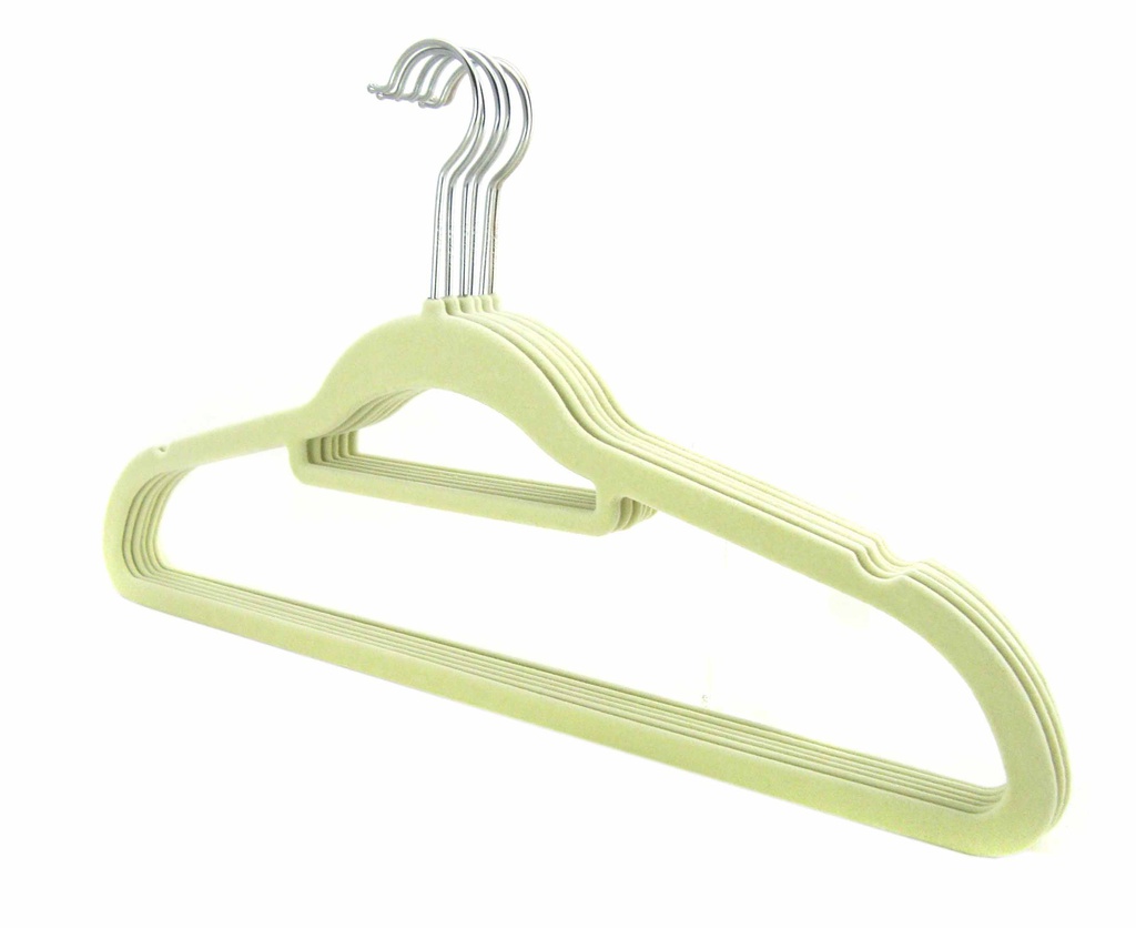 6 pc Cream Clothes Hanger with Steel Hook (24 sets/ctn)