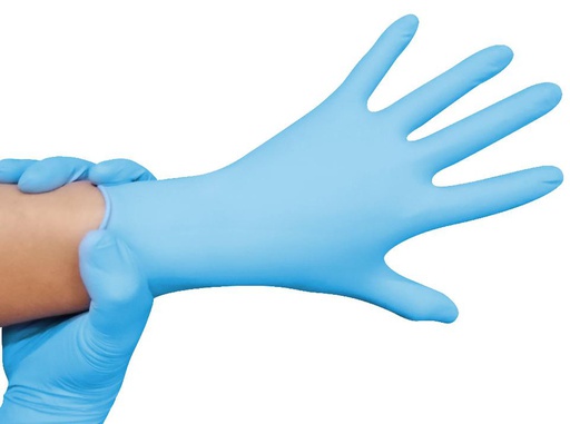 [C2046L] Nitrile Disposable Gloves, Powder Free, 100pc, Light Blue, Large (10 pc/ctn)