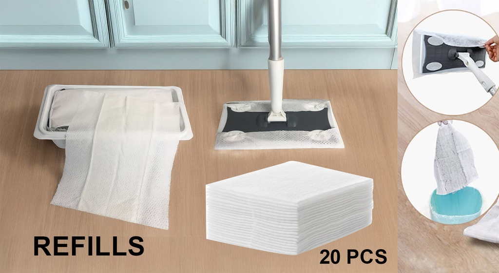 20 pc Wet Cleaning Cloth Refills for Aluminum Mop (6 pcs/ctn)