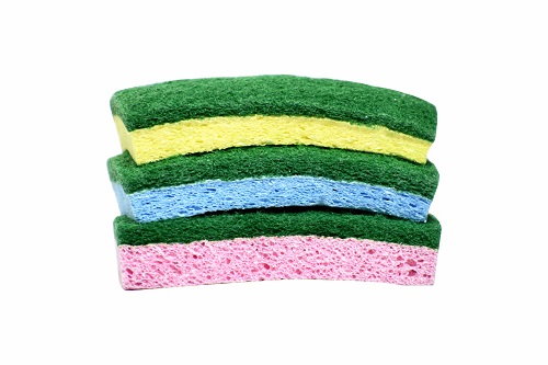 [C21-00014] 3 pc Sponge Scouring Pads, Mixed Colors (48 pcs/ctn)