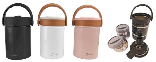 [2440S] 1700ml 18/10 Double Wall S.S Vacuum Flask w. Spoon(12 pc/ctn)