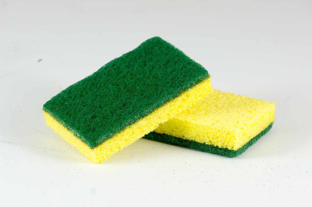 2 pc Yellow Italian Sponge with Scouring Pads (72 sets/ctn)