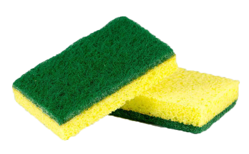 [C21-00022] 2 pc Yellow Italian Sponge with Scouring Pads (72 sets/ctn)
