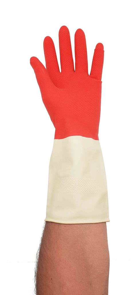 12"  Large BiColor Red/White Latex Gloves (120 sets/ctn)