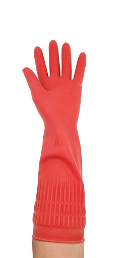 [C21-00032L] 17" Large Red Latex Gloves (120 sets/ctn)