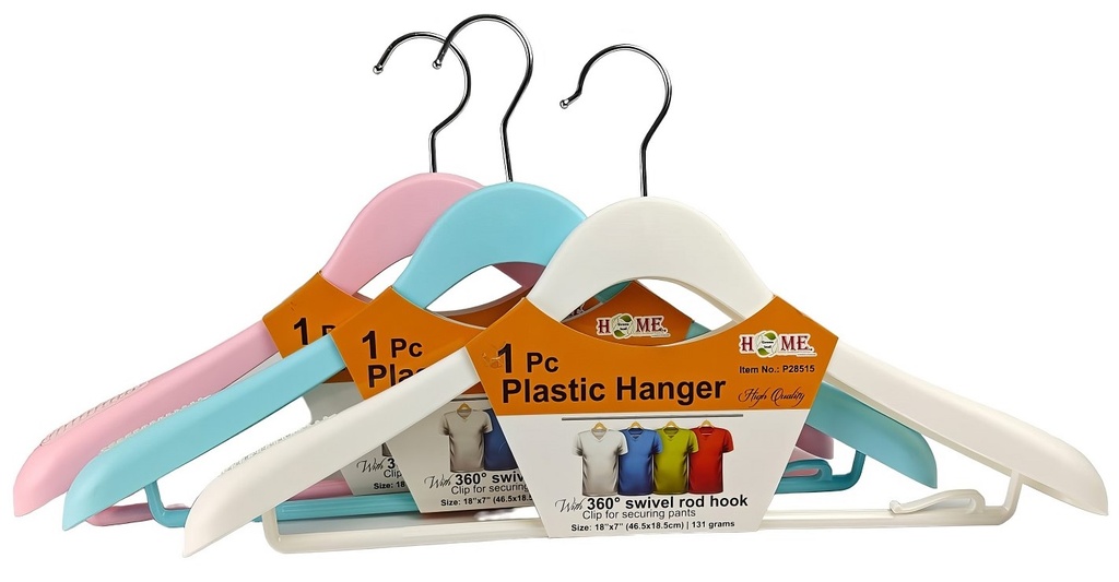 1 pc Wide Shoulder Plastic Suit Hanger, AntiSlip (24 pc/ctn)