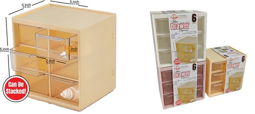 [P28110] MIni Storage Cabinet with 6 Transparent Drawers (24 pc/ctn)