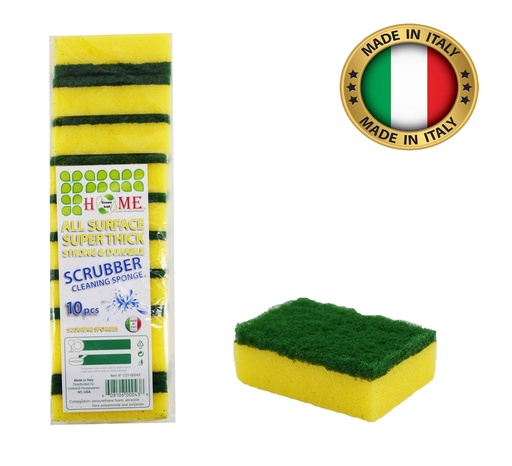 [C21-00043] 10 pc Italian Sponges with Scouring Pads (24 sets/ctn)