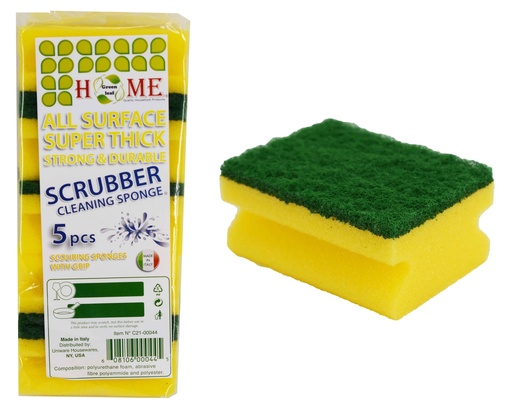[C21-00044] 6 pc Italian Sponges & Scouring Pads with Grip (12 sets/ctn)