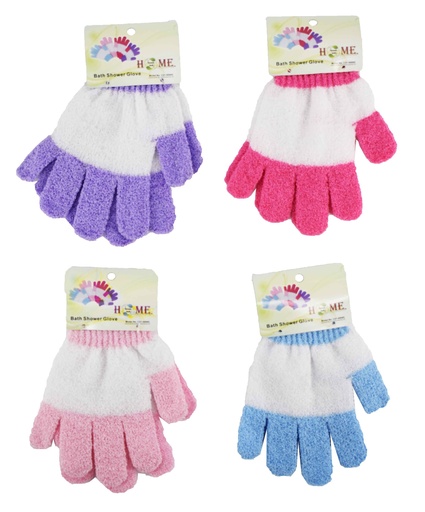 [C21-00085] 7"x5.5" Bath Shower Gloves, Mixed Colors (40 pcs/ctn)