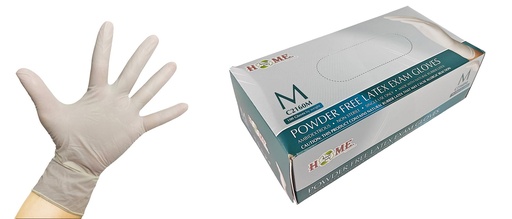 [C2160M] Latex Disposable Gloves, Powder Free, 100pc, White, Medium (10 pc/ctn)