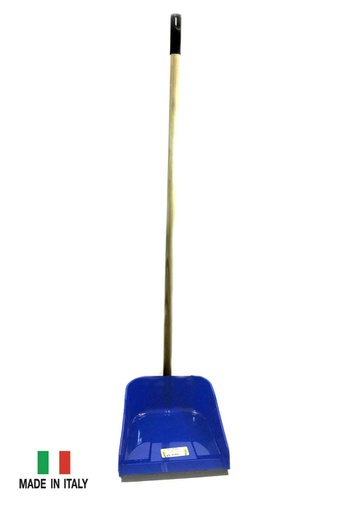 [C21-10442BL] 35" Italian Wood Handle with Large Blue Dust Pan (12 pcs/ctn