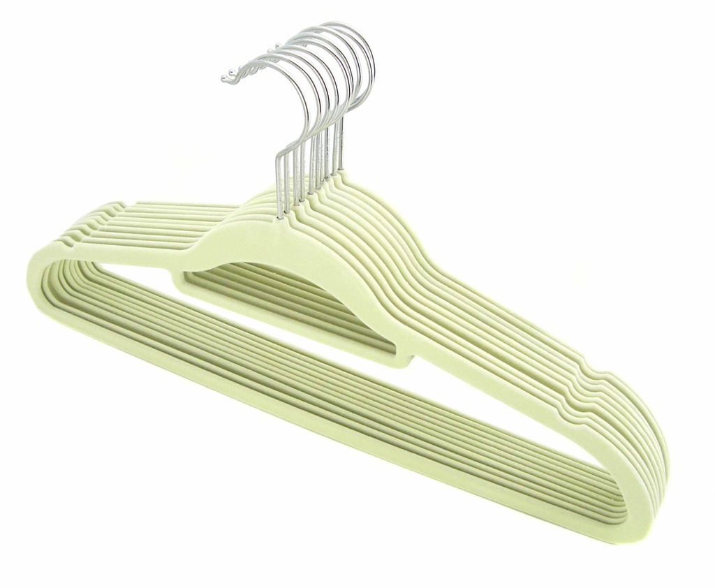 10 pc Cream Clothes Hangers with Steel Hook (12 sets/ctn)