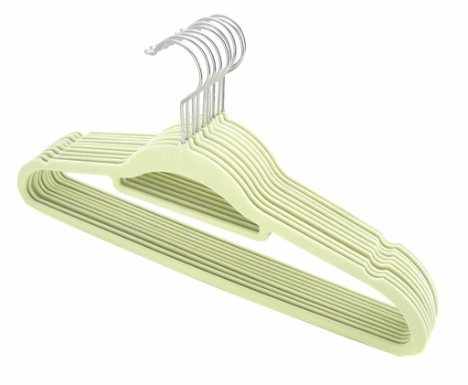 [18119] 10 pc Cream Clothes Hangers with Steel Hook (12 sets/ctn)