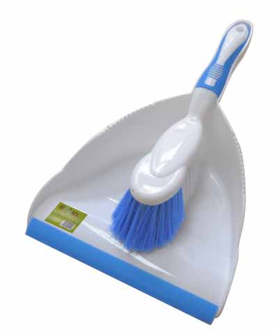 [C21-10452] Blue/White Plastic Hand Brush and Dust Pan Set (12 sets/ctn)