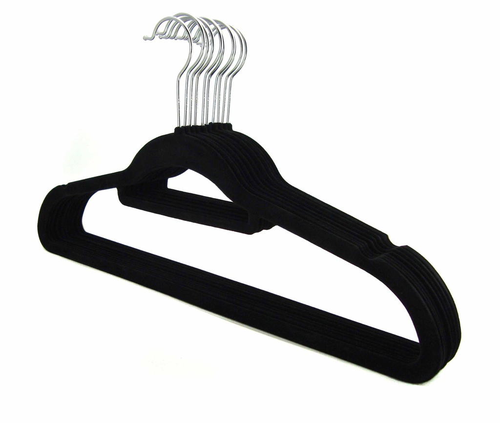 10 pc Black Clothes Hangers with Steel Hook (12 sets/ctn)