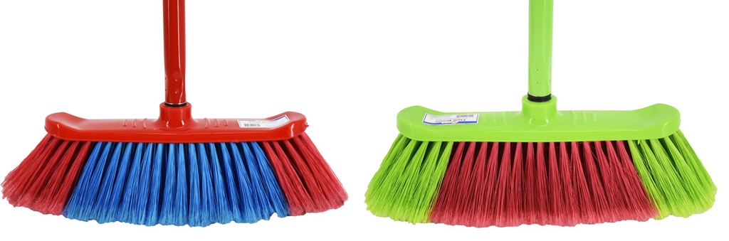 47" Broom with Metal Handle, Mixed Colors (24 pcs/ctn)