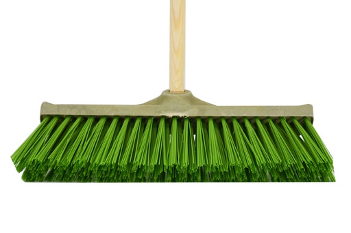 [C21-10467] 47" Green Push Broom with Wood Handle (12 pcs/ctn)