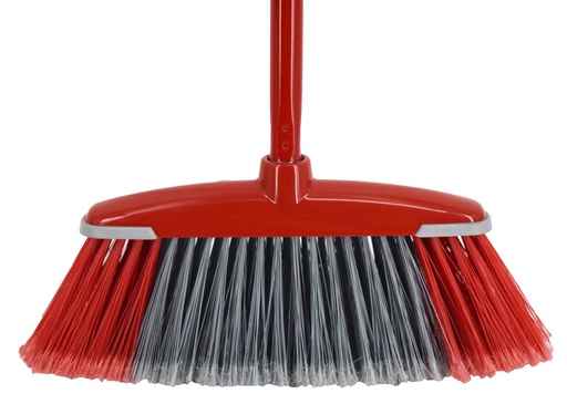 [C21-10558RD] Red Italian Logika Broom with Handle (42 pcs/ctn)