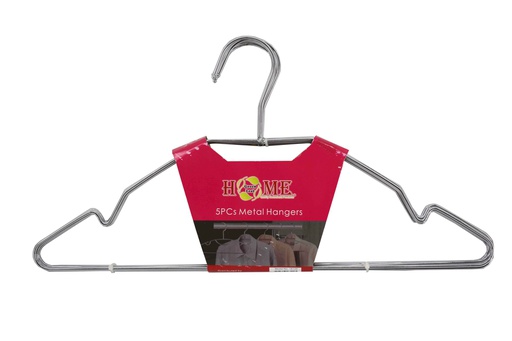 [18120] 5 pc Chrome Metal Hangers Set (24 sets/ctn)