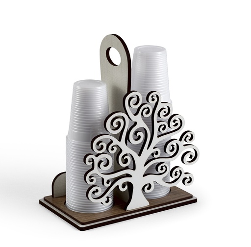 [H20002] Laser Cutting Wood Tissue Holder (4 pc/ctn)