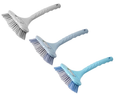 [C21-11312] Bathtub Scrub Brush with Handle, Mixed Colors (16 pcs/ctn)