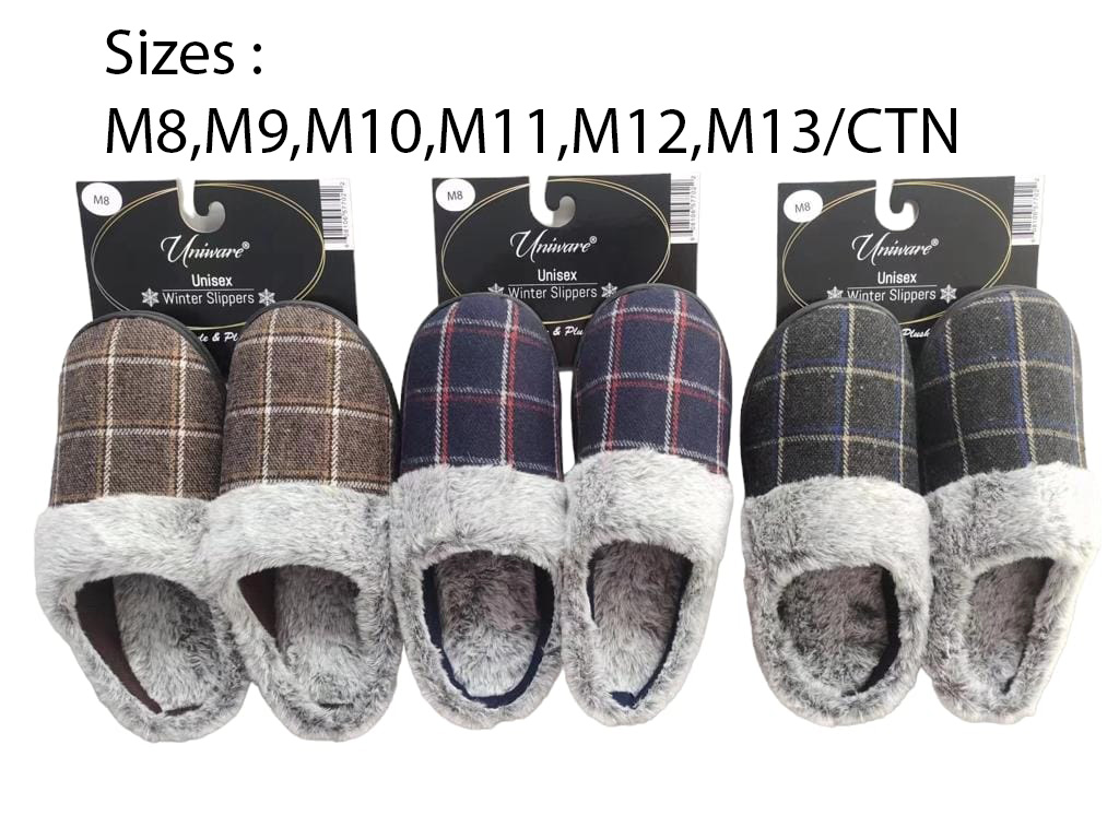 Unisex Winter Slippers, Mixed Colors (36 pair/ctn)