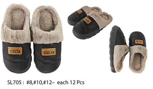 [SL705] Man Winter Slippers, Mixed Colors (36 pair/ctn)