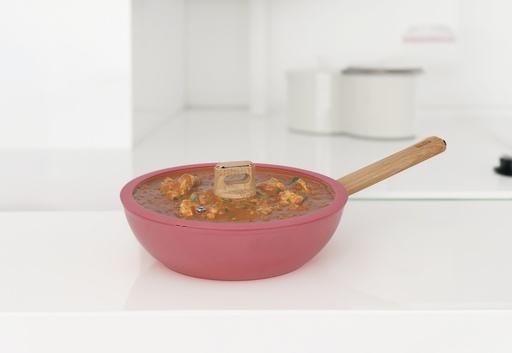 [4028] 12"(30cm) Non-Stick Alum. Wok w Glass Lid, Induction Compatible Bottom(6 pc/ctn)