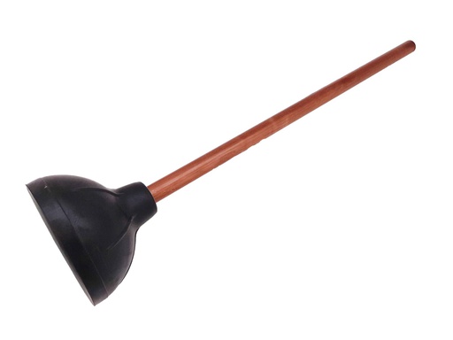 [C21-16723] 26.5" Wooden Handle Black Toilet Plunger (24 pcs/ctn)