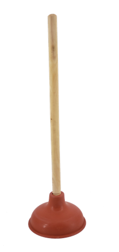 [C21-16724] 24" Wooden Handle Red Toilet Plunger (24 pcs/ctn)