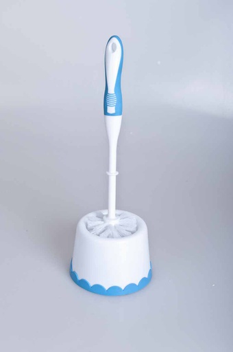 [C21-16725] 15" Blue White Toilet Brush with Base (12 sets/ctn)