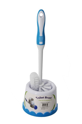 [C21-16725] 15" Blue White Toilet Brush with Base (12 sets/ctn)