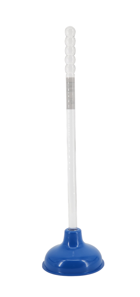 25" PS Clear Handle Blue PVC Plunger (24 pcs/ctn)