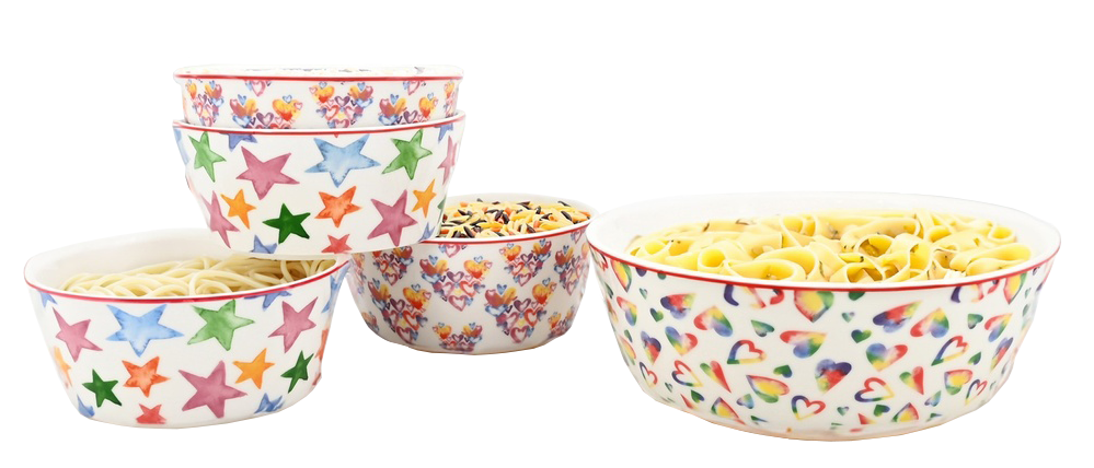 5 Pcs Set New Bone China Pasta Bowels/Mixing Bowl (2 set/ctn)