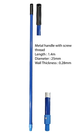 [C22-8888] 4.6 Foot Threaded Blue Metal Mop Handle (12 pcs/ctn)