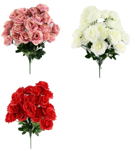 [FL6609] 50cm Rose Spray, 24 Flowers, dia10cm (16 pc/ctn)