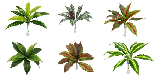 [FL8005] 43cm Leave Branch, 11 Leaves, mixed pattern (240 pc/ctn)