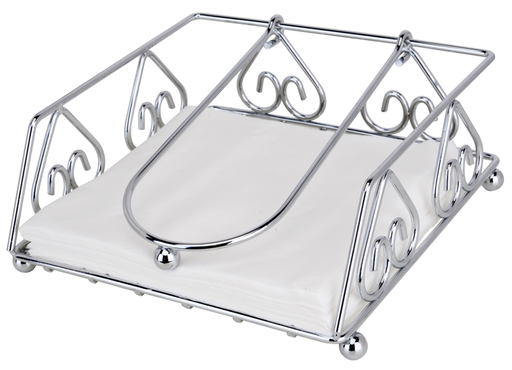 [18133] 7.5"x7.5"x3" Chrome Plated Iron Napkin Holder (12 pcs/ctn)