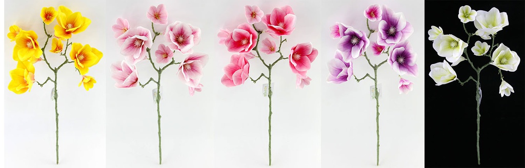 56cm Magnolia Flower, 4 Flower + 6 Buds  (288 set/ctn)
