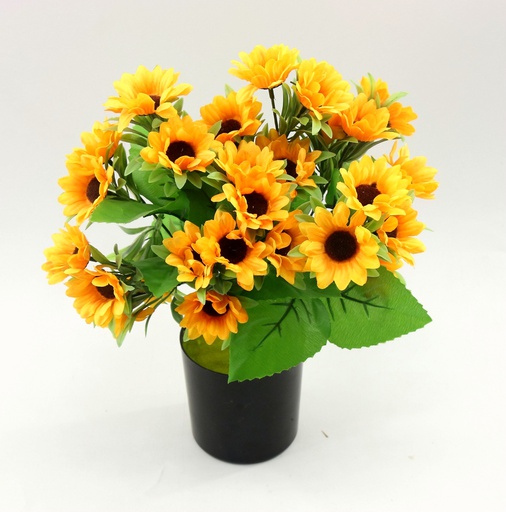 [FL6306] 33 pc 10cm Sunflower Bouquet, Potted Flower,33cm H (12 pot/ctn)