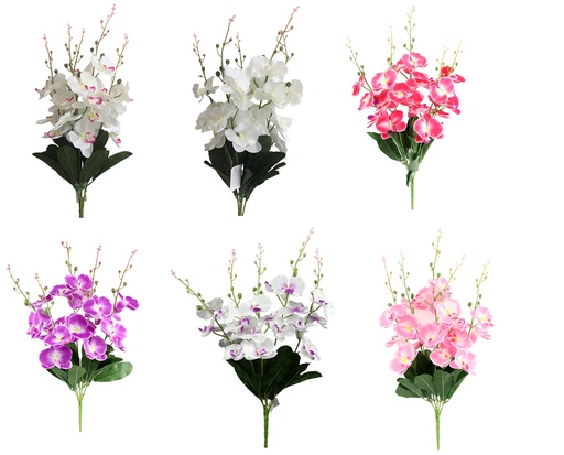 [FL6102] 64cm 20 Flower (5 head) Orchid Bouquet (144 set/ctn)