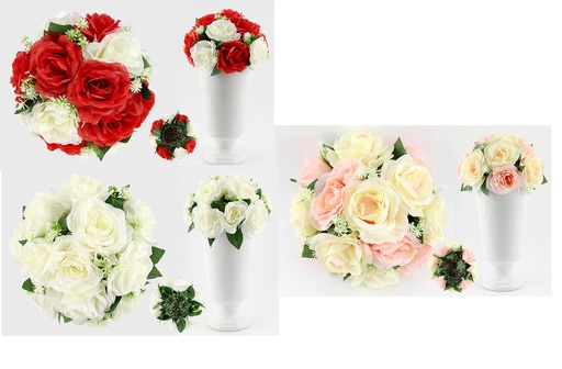 [FL6668] 13 Flower 25cm Rose Bouquet Set (12 set/ctn)