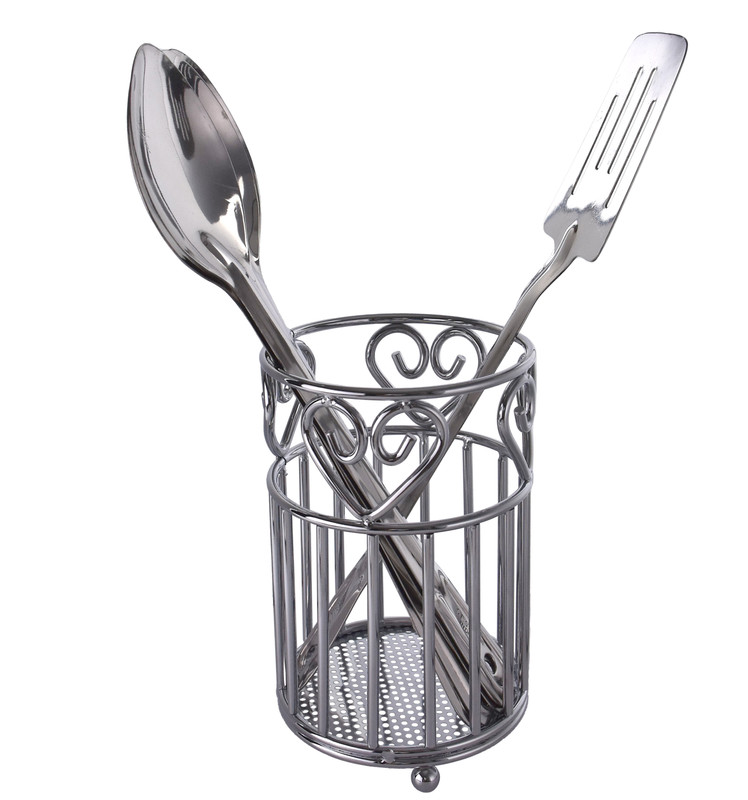7"x4.7"x4.7" Chrome Plated Iron Utensil Holder (12 pcs/ctn)