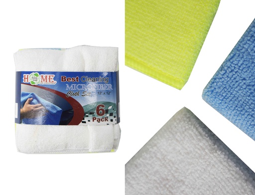 [C27106] 6 pc 12"X12" Microfiber Cleaning Cloths (48 sets/ctn)
