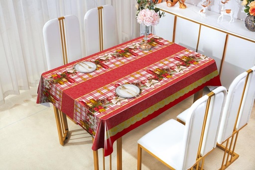 [TC670503] 300gsm 54" PVC Metallic Embossed Tablecloth, Christmas Design (40 Yard/Roll)