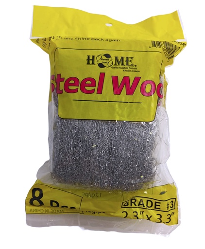 [C21-00058] 8 pc Steel Wool Soap Pads, #3 (12 bag/ctn)